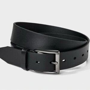 Goodfellow & Co Belt Black with Silver Buckle Faux Leather Reversible Mens Size
